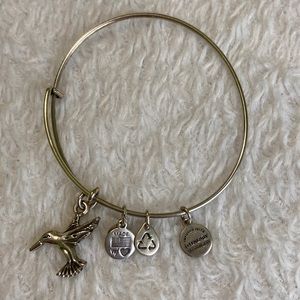 Alex Ani Silver Humming Bird Charm Bracelet